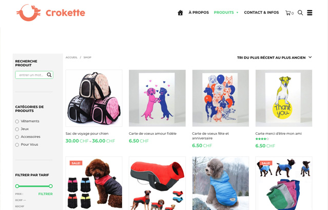 Crokette — catalogue des produits