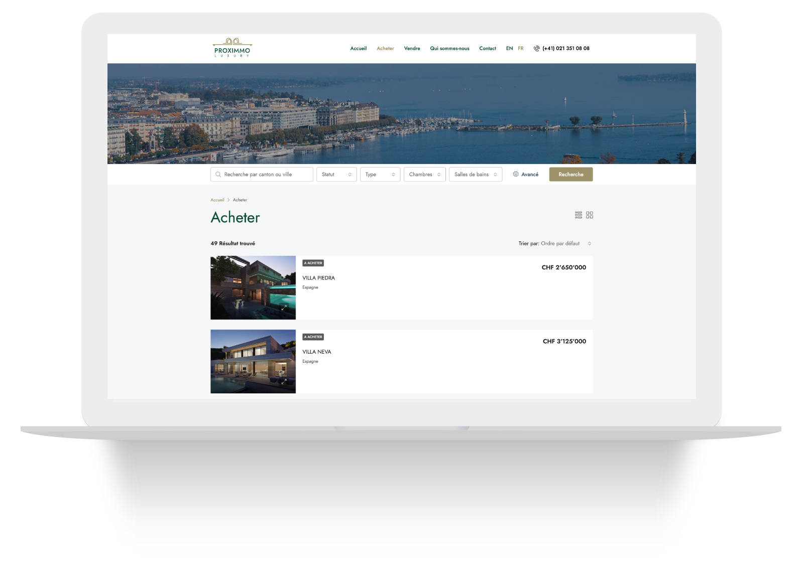 Proximmo Luxury — liste des biens à acheter